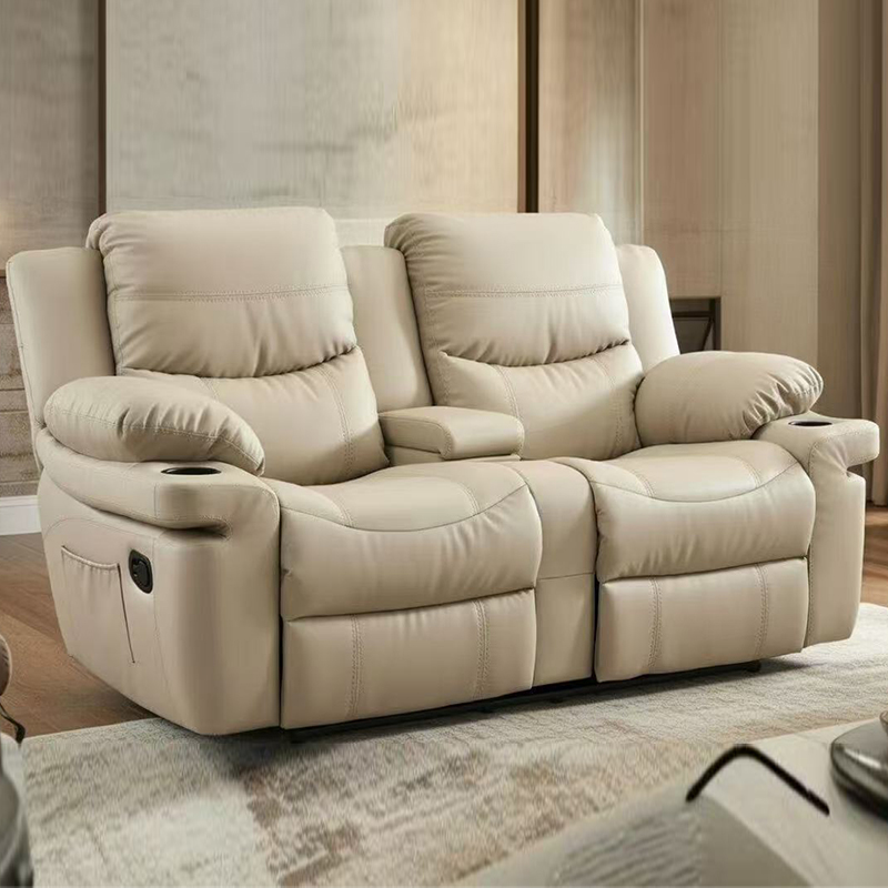 Nahkaverhoiltu Manuaalinen Motion Loveseat lepotuoli